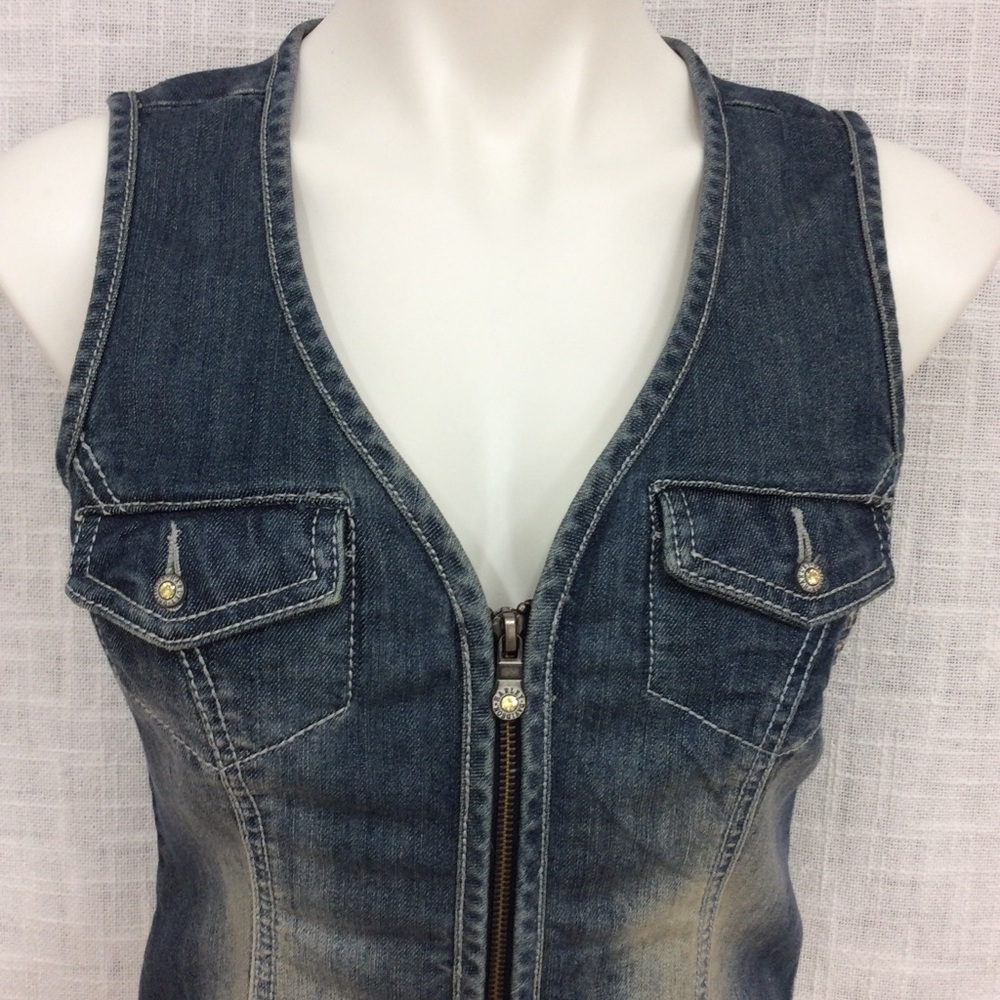 Harley Davidson Medium Denim Vest - Picture 3 of 16